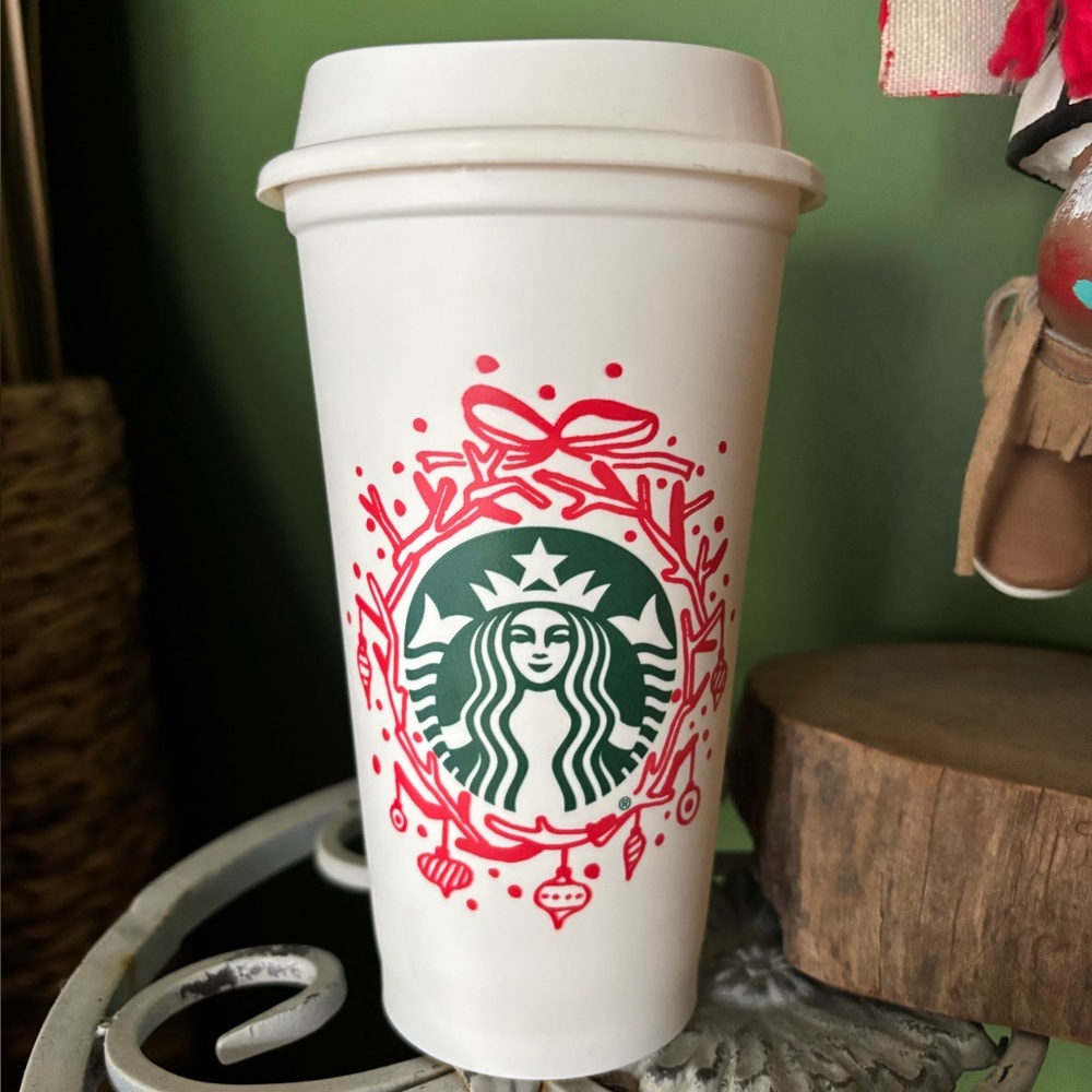 Starbucks Festive Red and White Cup
